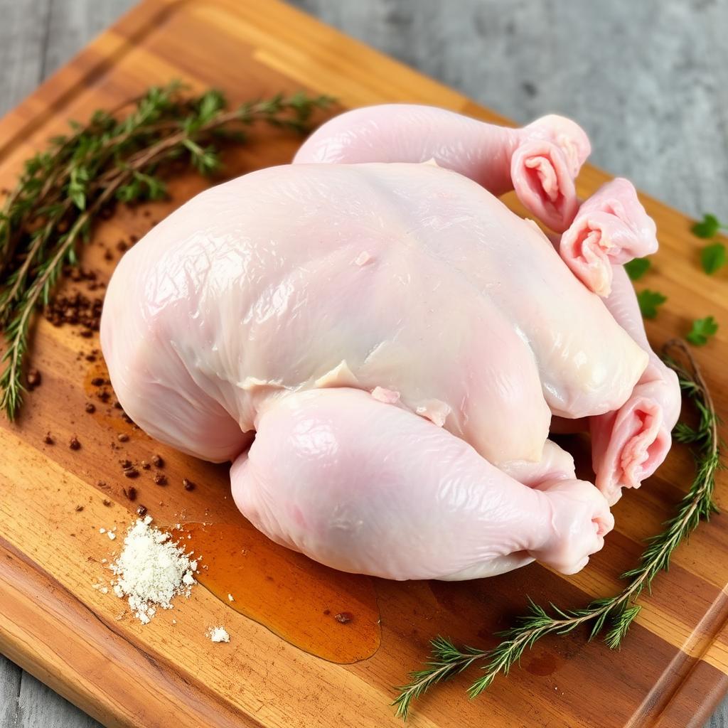 Chicken with skin cuts